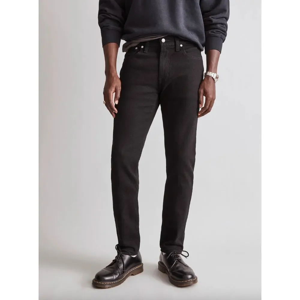 Madewell Athletic Slim Jeans Mens Tapered Stretch Denim Black Mid Rise 31/32 NWT